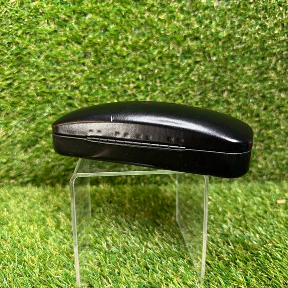 Coach Sunglasses Eyeglasses Black Leather Hard Clamshell Case, Velvet Interior - Picture 3 of 6